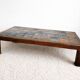 Table basse herbier en terre-cuite style Garnier, vers 1960