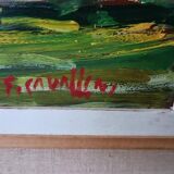 Landscape oil on panel Giuseppe Cavallini (Livorno 1916-2000) Villa Fabbricotti