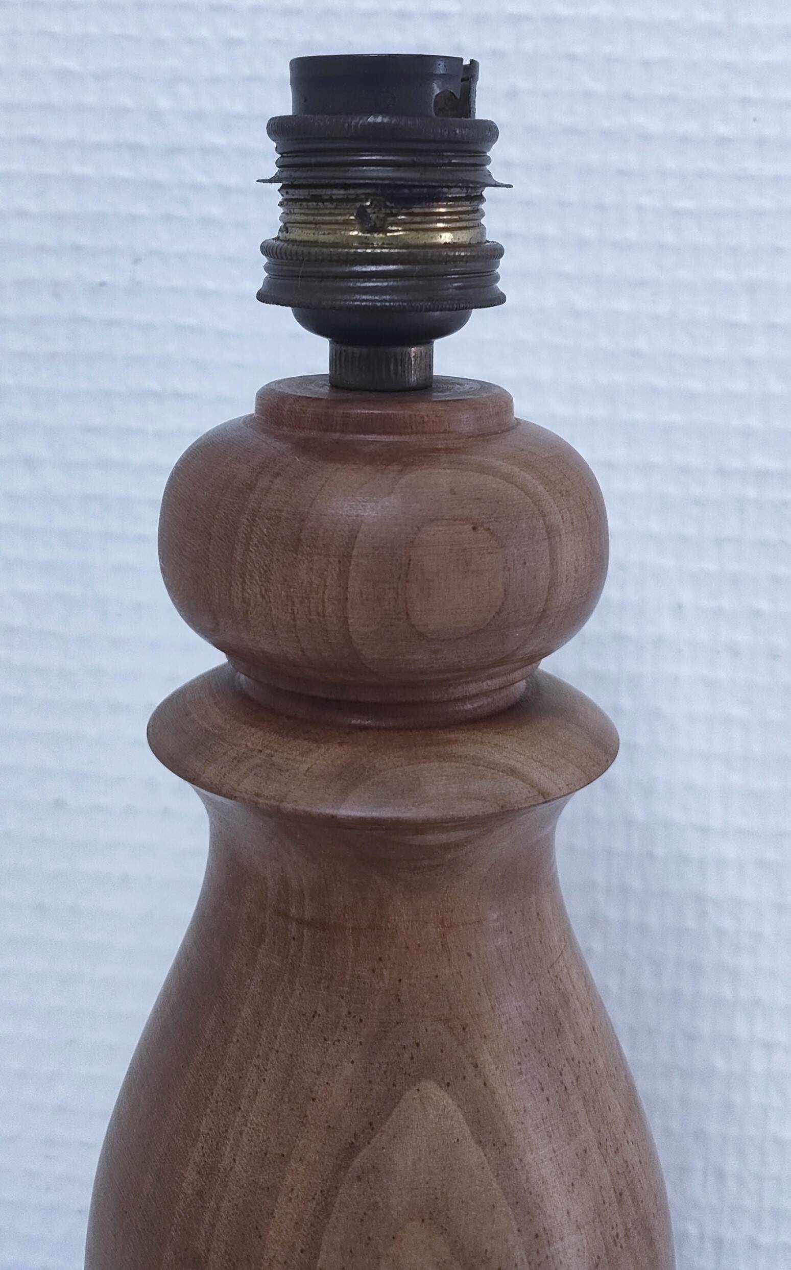 Vintage turned solid wood lamp base