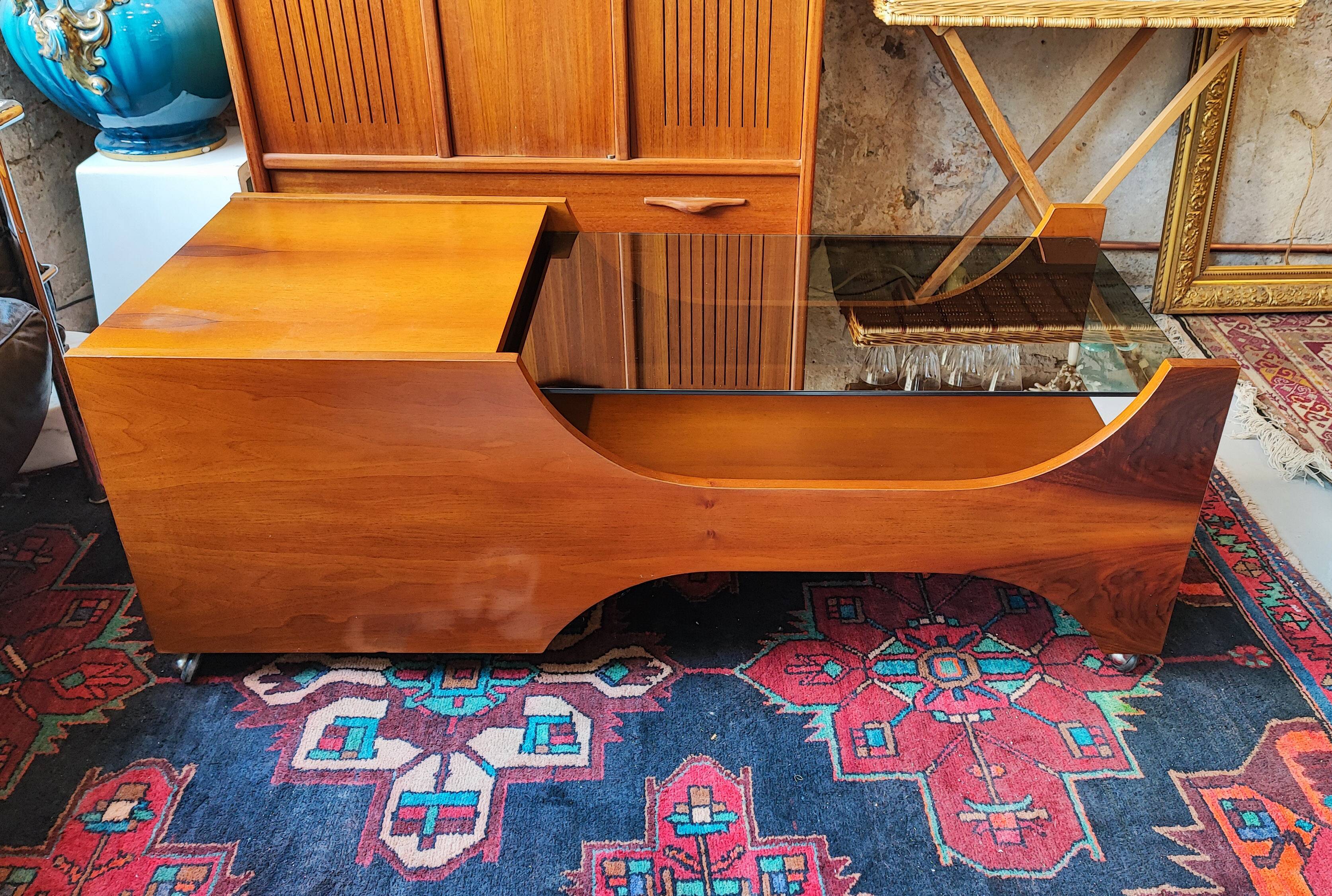Rosewood coffee bar table Italy 1960