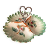 Mendiant ou serviteur en barbotine a decor de fruits poignee coeur