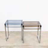 Lot de 2 tables d’appoint Marc Berthier années 60