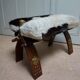 Bedouin Camel Saddle & Hide Stool Ottoman 1970s