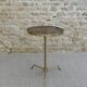 Tripod pedestal in gilded metal and Formica, 70s