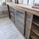 XXL 3m pine and oak display cabinet with glass doors