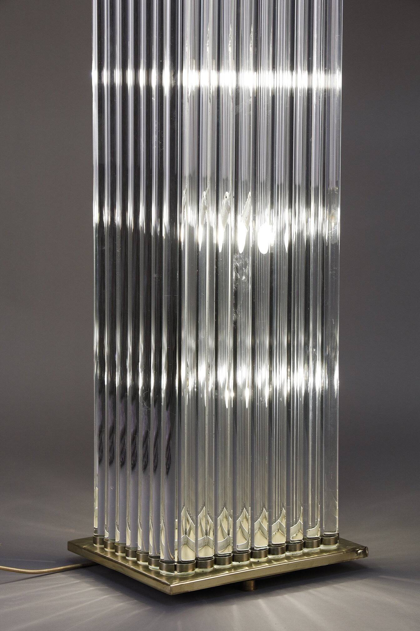 Art Deco style floor lamp made in the 70s in Murano glass