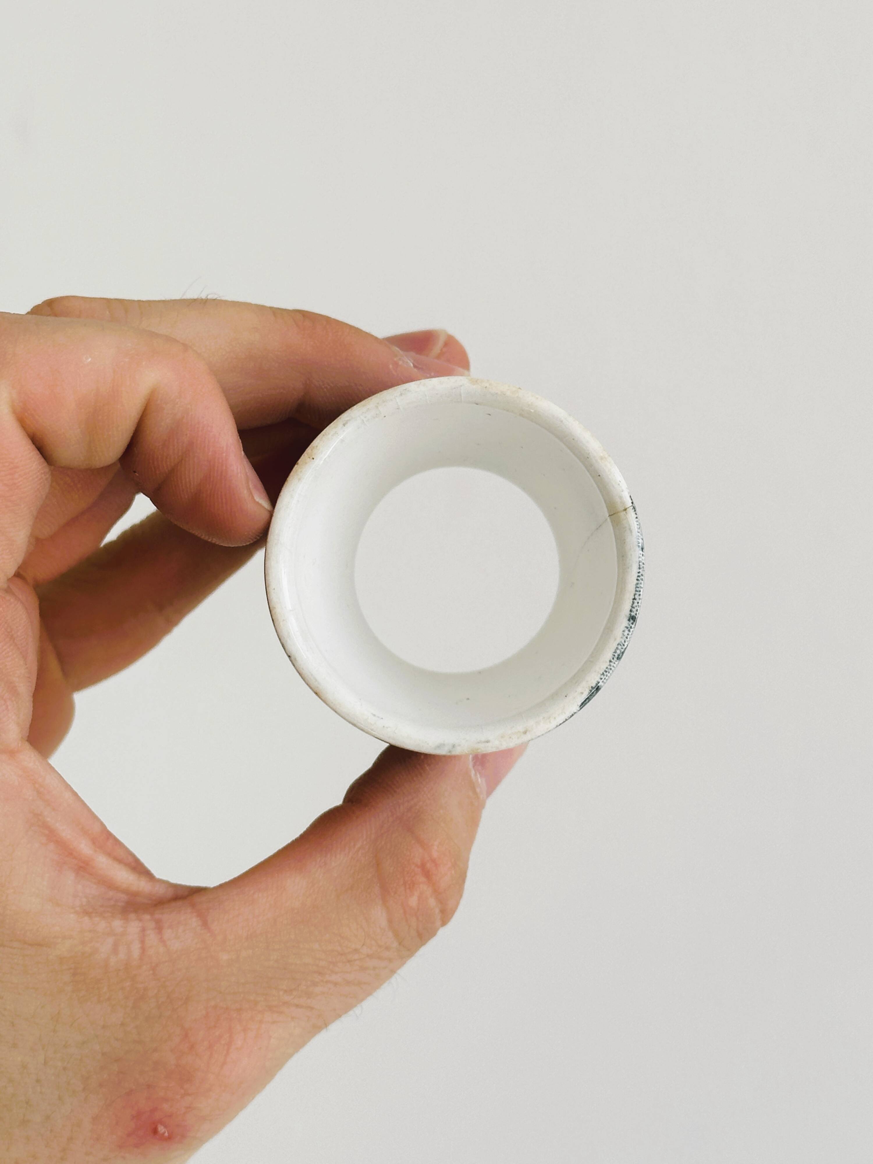 Set of 4 antique earthenware egg cups