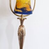 Art nouveau gilded bronze lamp signed Muller Frères