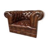 Padded Brown chesterfield armchair