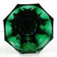 Art Deco vase, green crystal, Moser, Czechoslovakia, 1930s