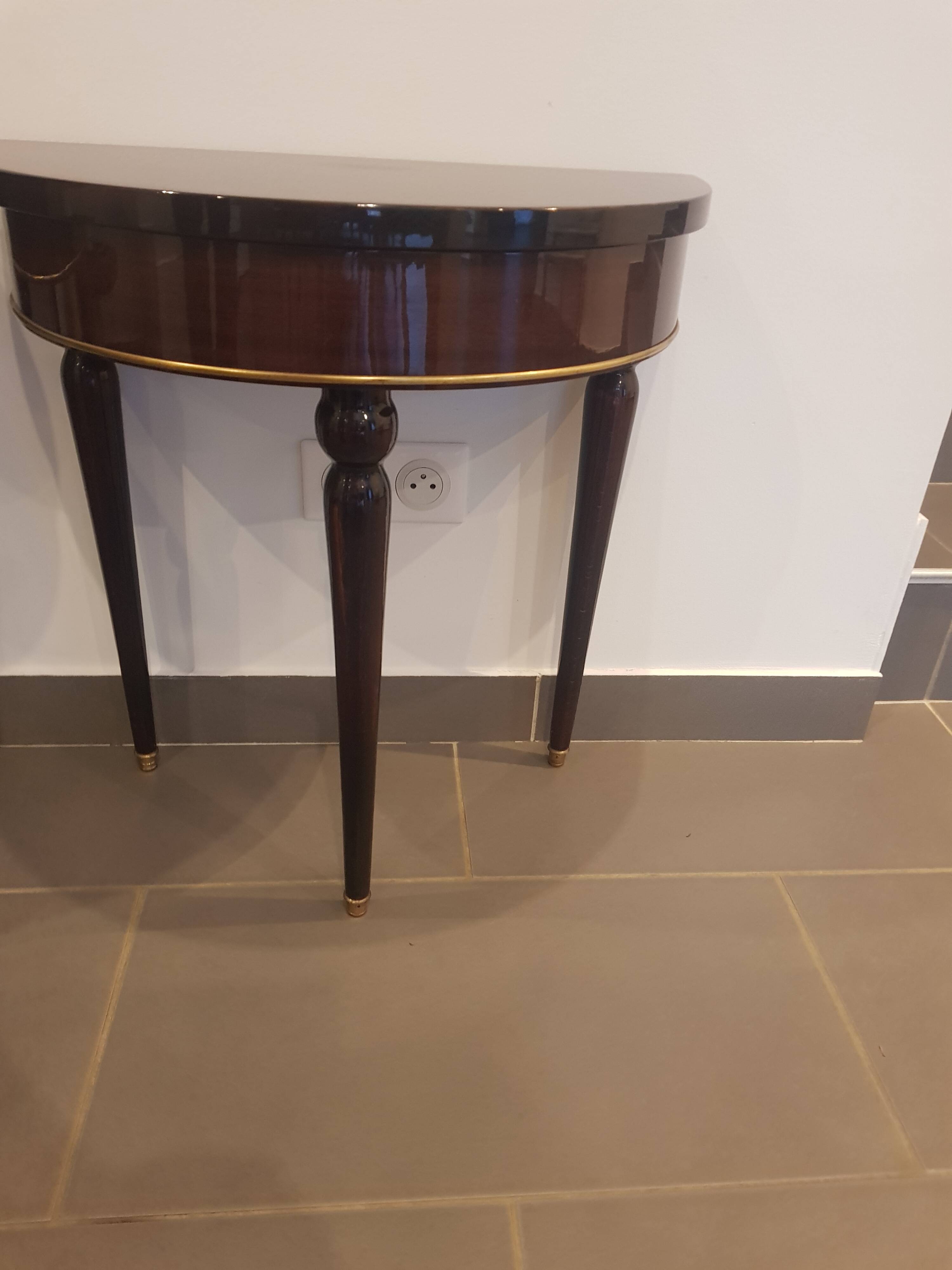 Pair of half-moon bedside tables 60 years