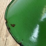 Industrial British Green Enamel Factory Pendant Lamp, 1950s