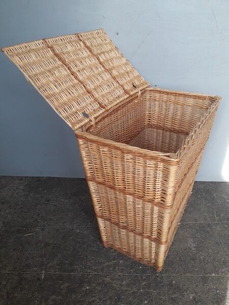 Chest 65cm basket basket rattan wicker period 1960