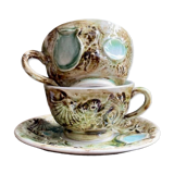 Set of 2 vintage cups and saucers with shell decoration