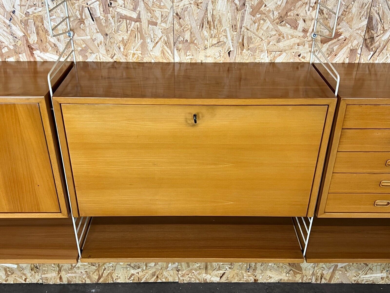 60s 70s teak string shelf module by Kajsa & Nils "Nisse" Strinning Sweden 60s
