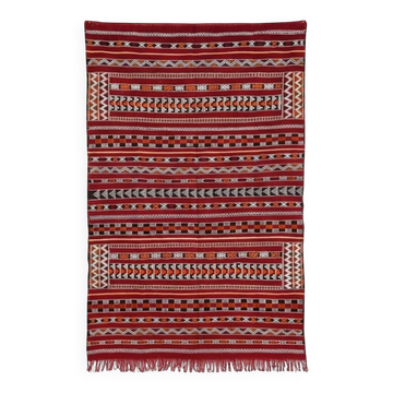 Tapis berbère rouge kilim 155x240 cm