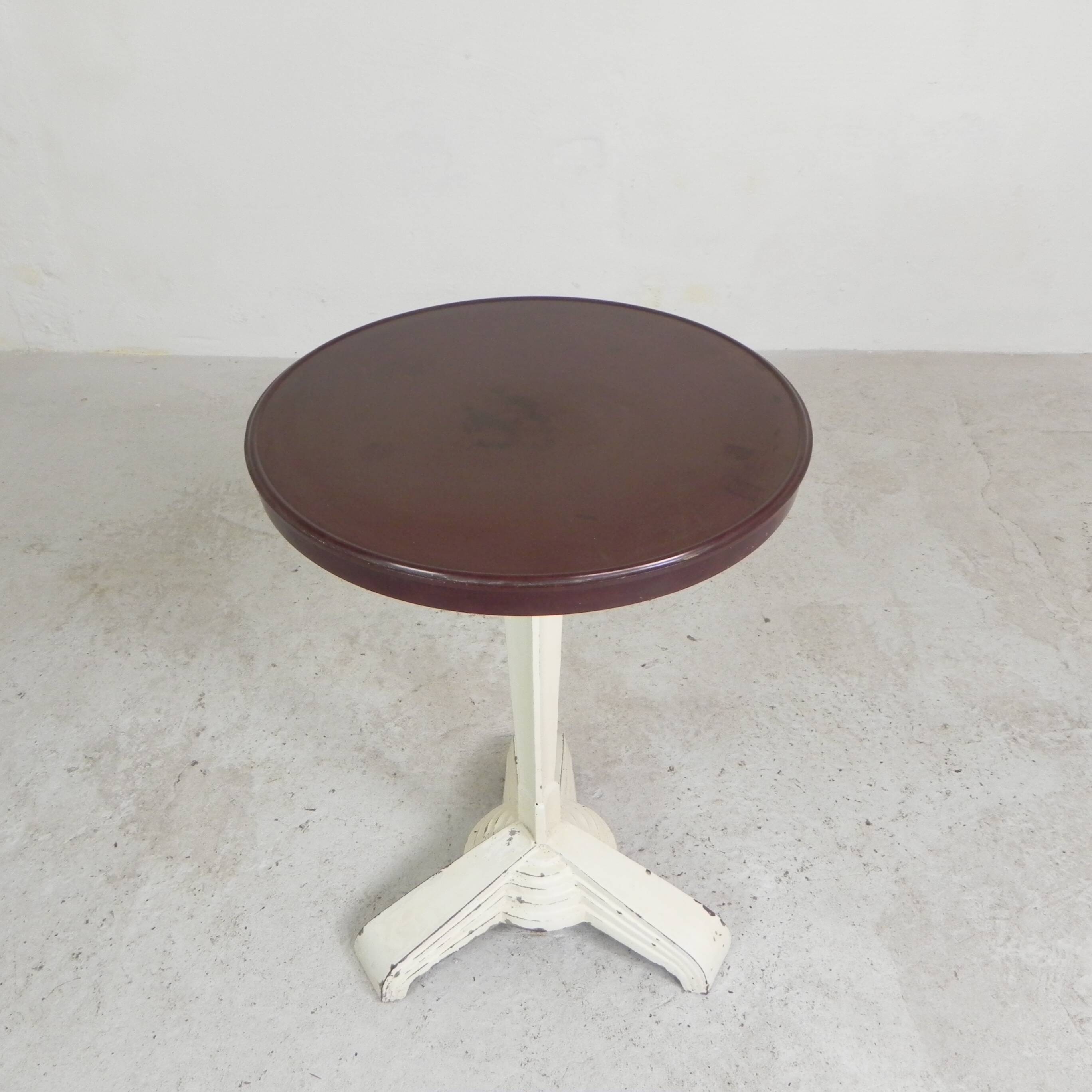 Art Deco bistro table with bakelite top, Louis Vuitton, REX, 1930s