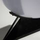 Postmodern Rhombus Shaped Table Lamp with Abstract Blue Stripes on Frosted Murano Glass