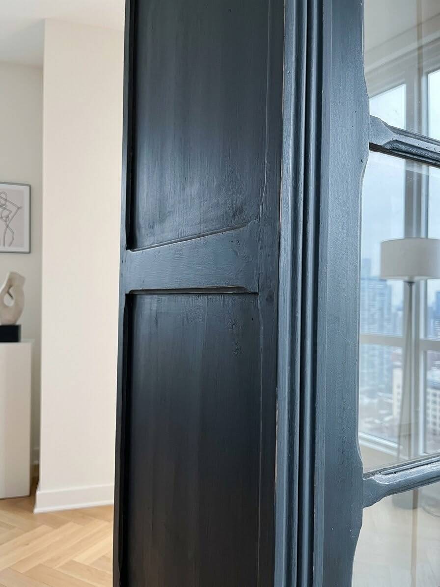Armoire vitrine ancienne patinée