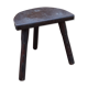 Old farmhouse stool in solid wood, brutalist & authentic, circa 1970's