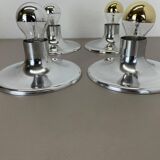 Silver disc wall lamps by Charlotte Perriand, Germany, 1970s, set of 4