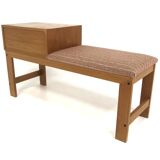 Scandinavian oak telephone bench, Sweden, 1960