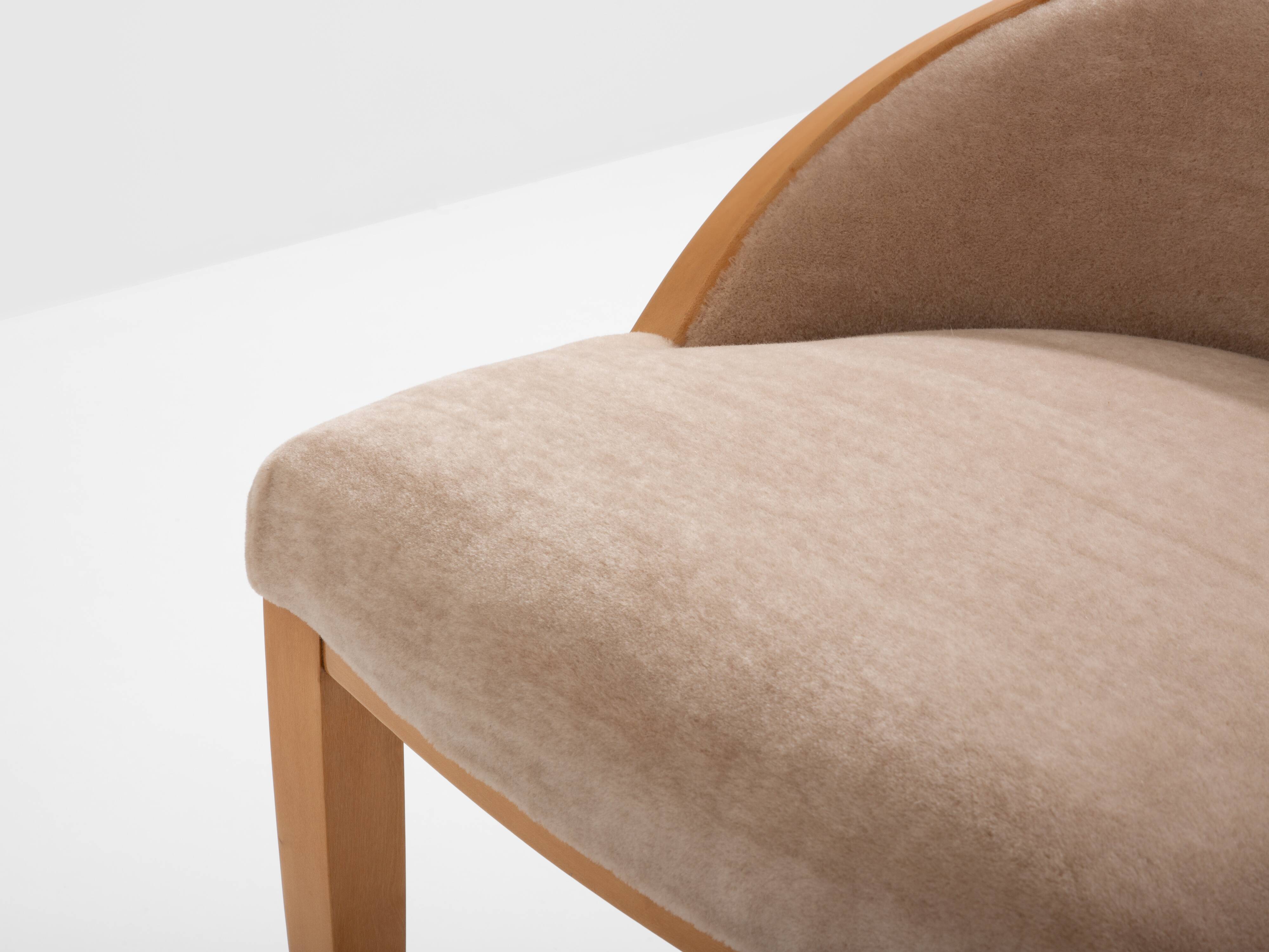 André Arbus chaise de coiffeuse en sycomore velours de mohair 1934