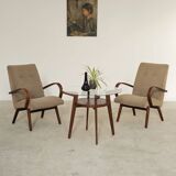Pair of grey mottled armchairs by Jaroslav Smidek for TON Bystrice