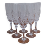 Very Pretty Box of 6 Deauville Flutes in JG Durand Crystal