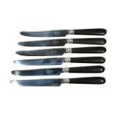 6 anciens couteaux manche ébène coutellerie supérieure