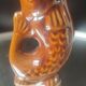 Carafe and glasses "Fish" Amber Ceramic Vintage USSR era
