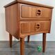 Danish beside tables in teck 2 drawers, scandinavian 1960