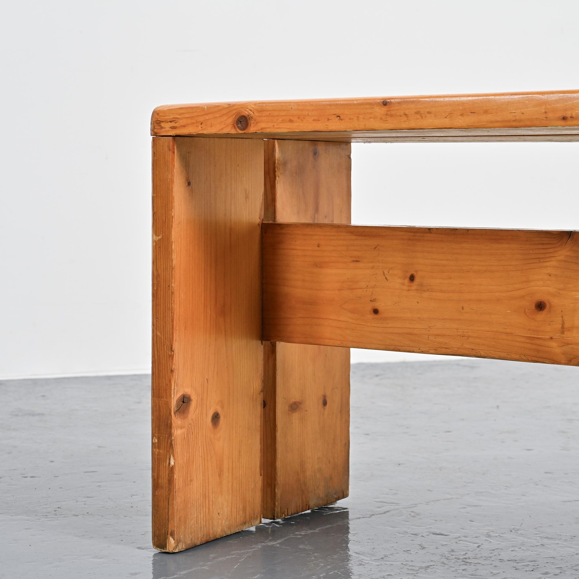 Banc en pin massif, Les Arcs, circa 1973
