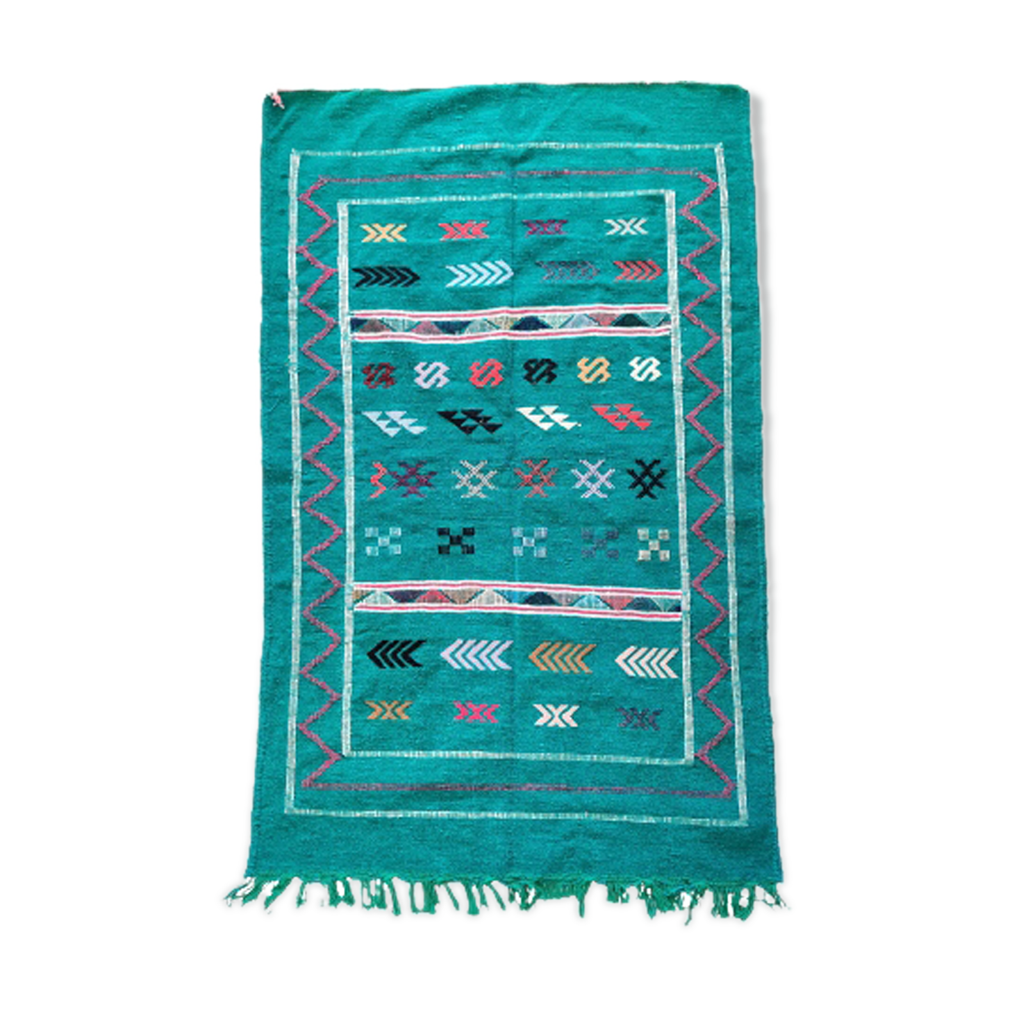 Berber carpet Ethnic Green 95x150 cm