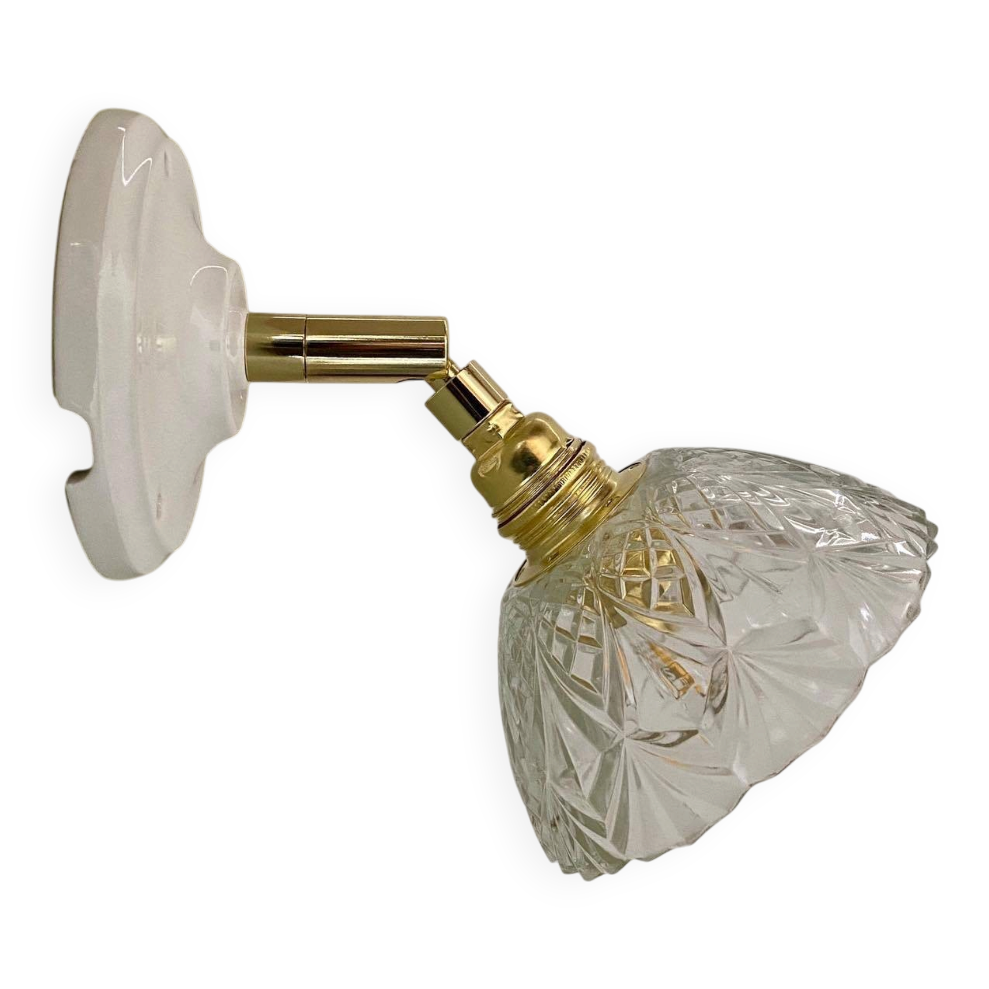 Vintage glass cut lampshade - tableware collection -