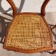 pair of Art Nouveau chairs, cane and faux leather