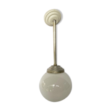 Metal and opaline hanging lamp