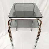 Design console 70 metal chromed smoked glass