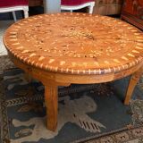 Cherifian cedar coffee table with Hispano-Moorish inlaid decoration Morocco