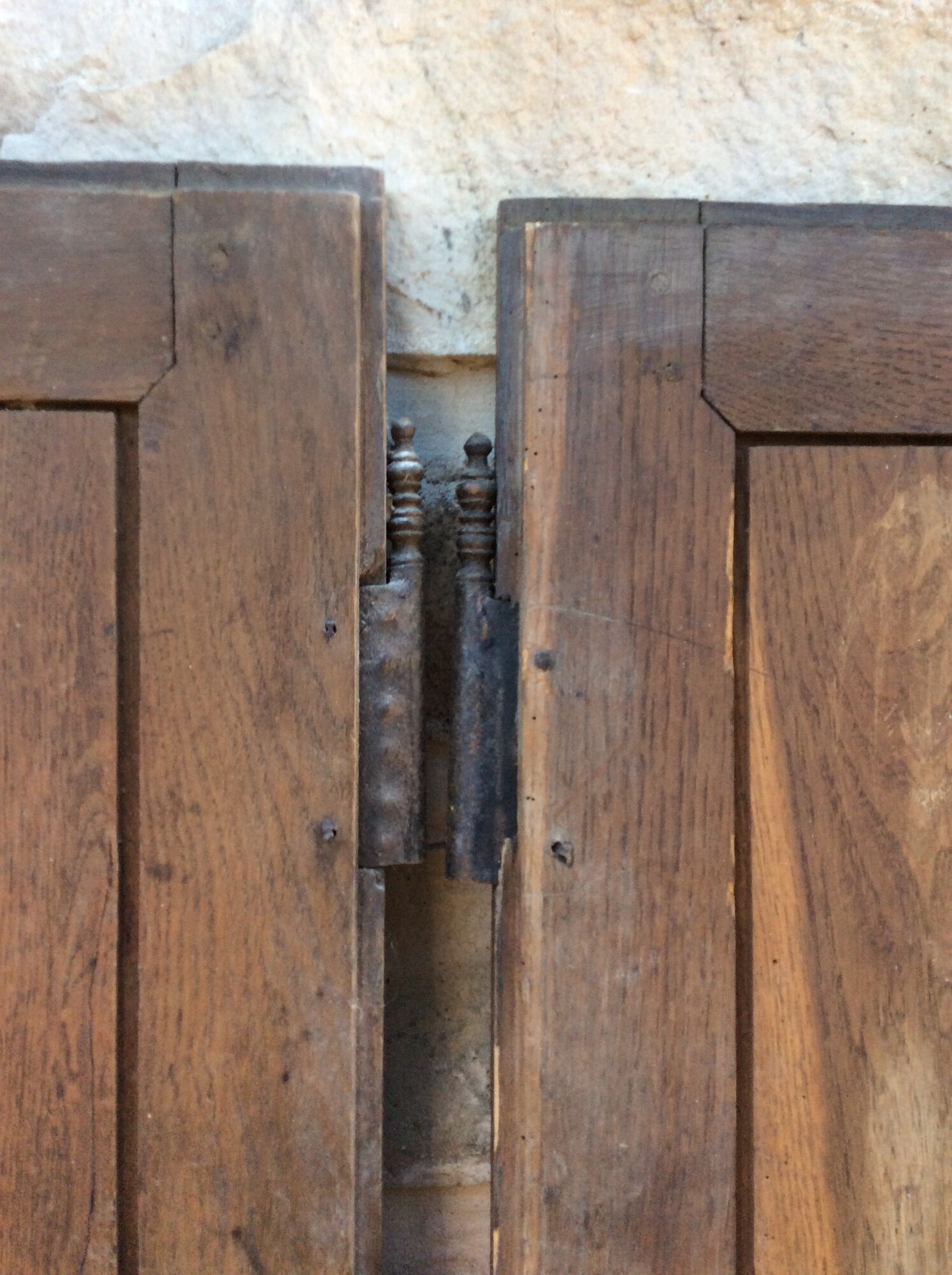 Paire de portes d'armoire ancienne en bois