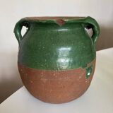 Green glazed earthenware jar vase 1950