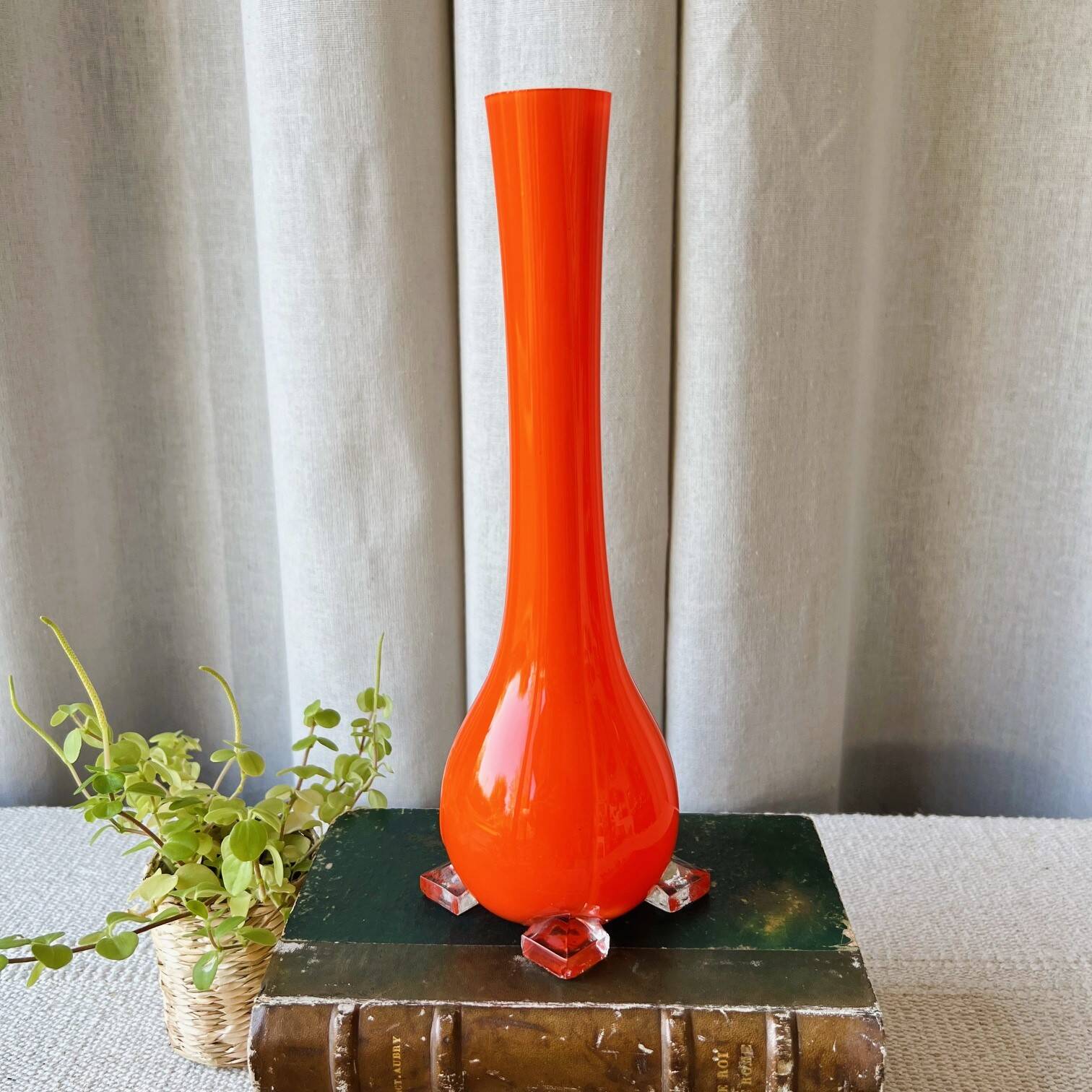 Orange opaline soliflore vase
