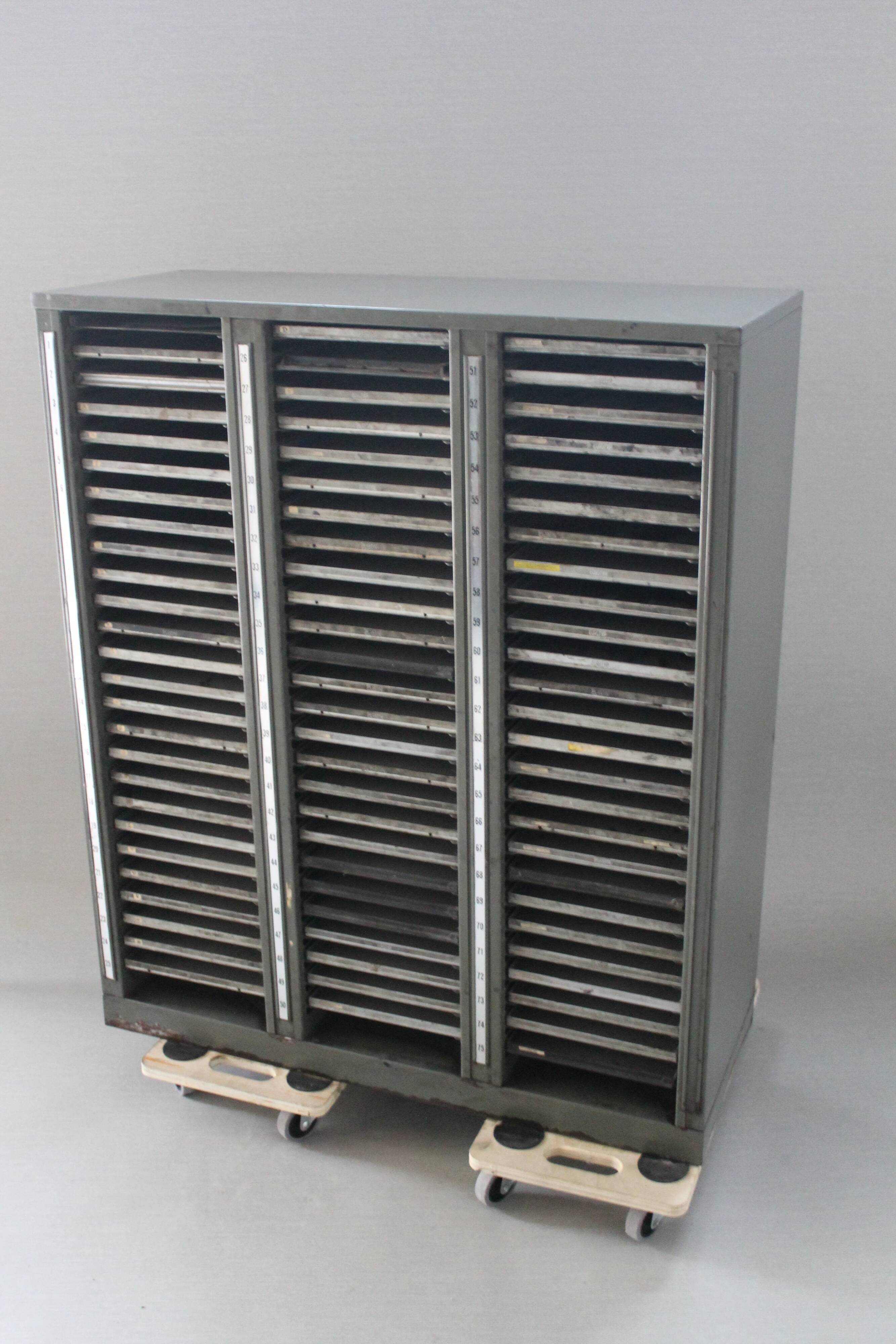 Metal printing furniture with 75 drawers