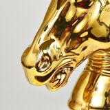 Sculptural Hollywood Regency table lamp in the shape of a horse from the 1970s.