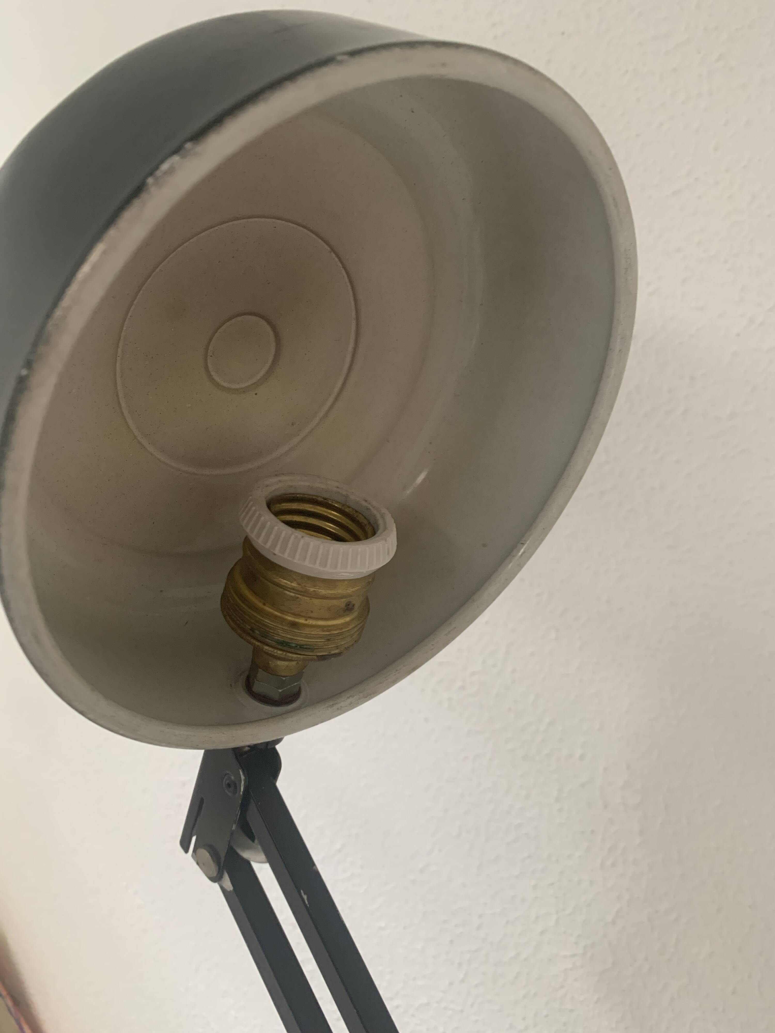 Vintage 1950s industrial black desk lamp - 35 cm