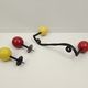 Vintage hook 2 hooks and 2 individual hooks in black metal and tricolor wood