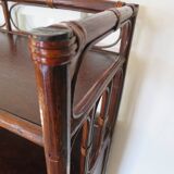 Support buffet bibus woven rattan 2 doors in caning - vintage 60s/70s