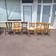 Set of 6 mismatched vintage wooden bistro chairs