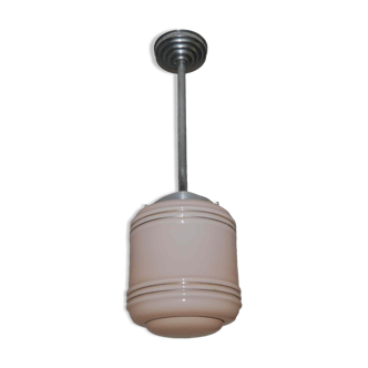 Suspension chandelier metal and opaline (Deutschland) art deco