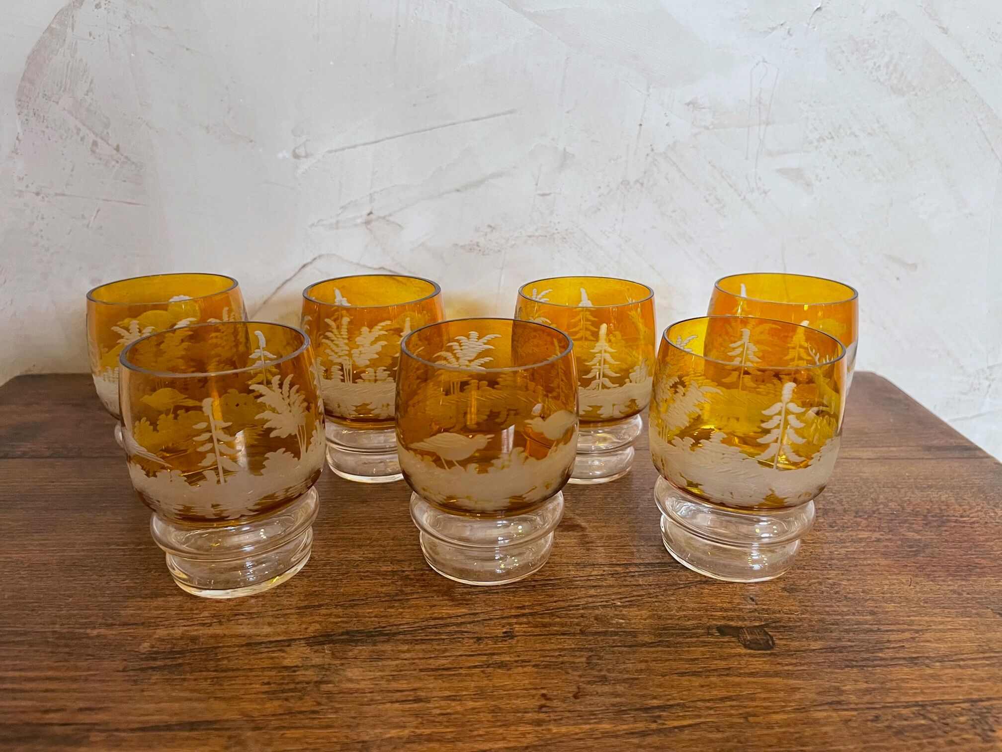 Bohemian crystal liquor service